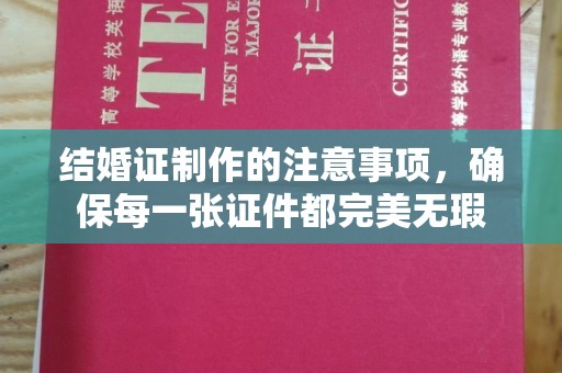 安徽结婚证制作的注意事项，确保每一张证件都完美无瑕